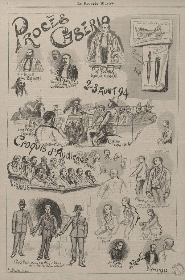 Procès de Caserio: croquis d'audience