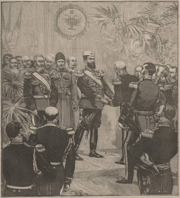 Le Czar recevant l'Amiral Gervais : la flotte française en Russie.