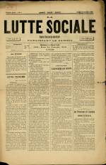 LA LUTTE SOCIALE, Première Année - N°2