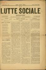 LA LUTTE SOCIALE, Première Année - N°3