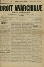 LE DROIT ANARCHIQUE, Première Année - N°2