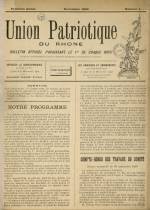 Union Patriotique du Rhône, Première Année - N°1