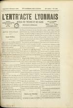 L'ENTR'ACTE LYONNAIS, Trente Quatrième Année - N°1438