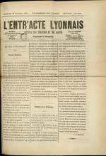 L'ENTR'ACTE LYONNAIS, Trente Quatrième Année - N°1439