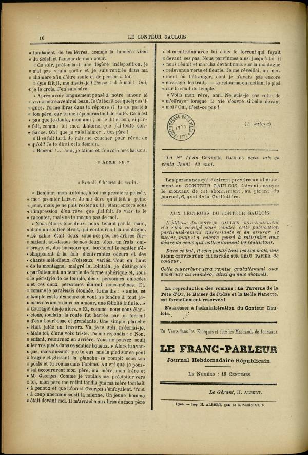
						Affichage en mode lecture de la page
					