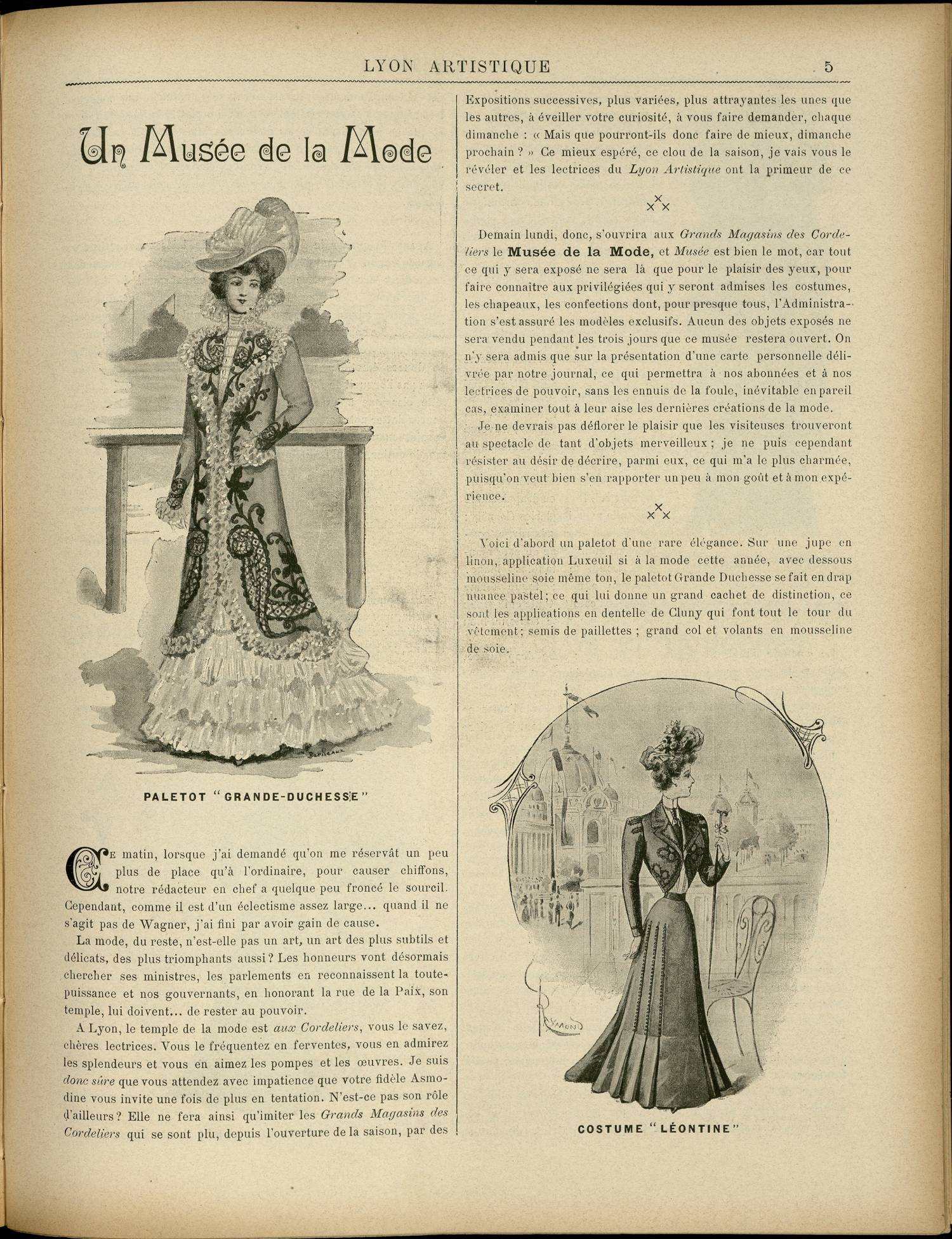 Contenu textuel de l'image : UN MUSEE DE LA MODE 