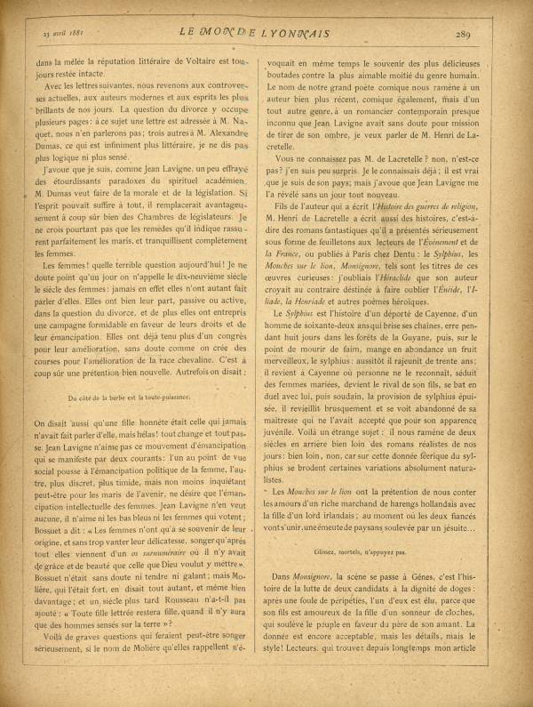
						Affichage en mode lecture de la page
					