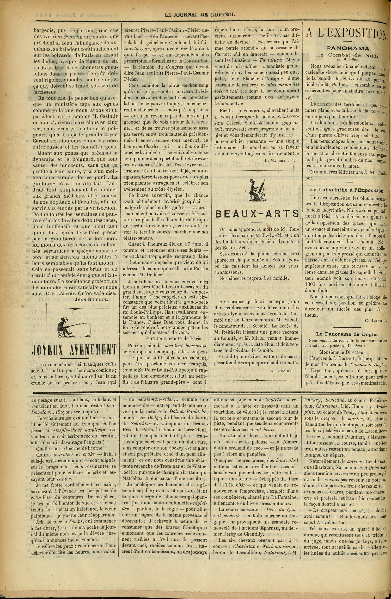 Contenu textuel de l'image : bargeois, pus de patrons ; rien que desoverriers.Seulement, eusses que prêchent si bien l'abnégance d'euxmêmes, se baladent continuellement sur les bolvards de Paris en fesant les dodus, aveque de cigaro de six pieds au bec et de chouettes gueuletons dans la panse. Ce qu'y doivent rigoler, quand y sont seuls, et ça quy doivent se traiter soi-seul de farcisseur. 