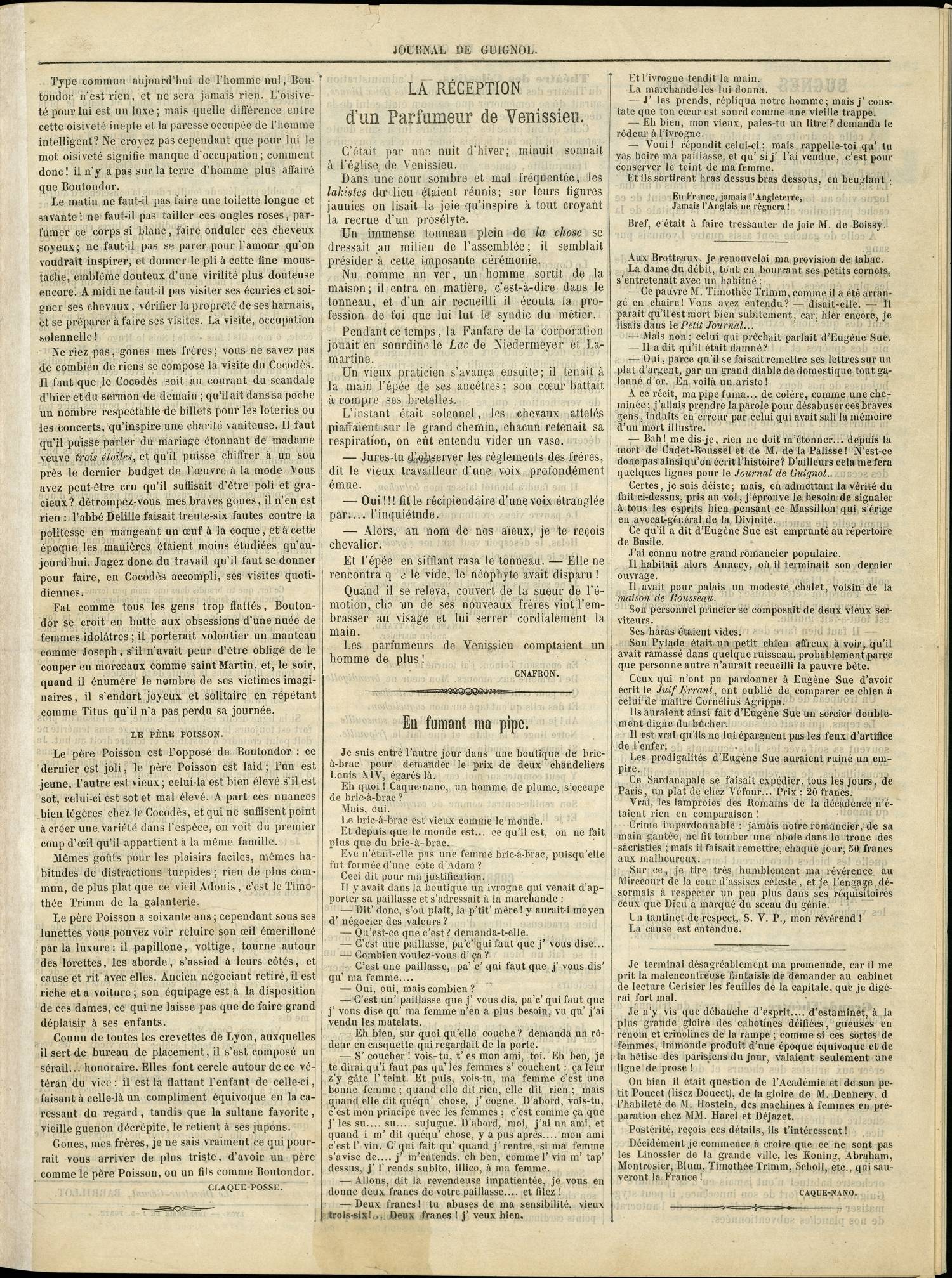 Contenu textuel de l'image : Type commun aujourd'hui de l'homme nul, Boutondor n'est rien, et ne sera jamais rien. L'oisiveté pour lui est un luxe; mais quelle différence entre cette oisiveté inepte et la paresse occupée de l'homme intelligent? Ne croyez pas cependant que pour lui le mot oisiveté signifie manque d'occupation; comment donc! il n'y a pas sur la terre d'homme plus affairé que Boutondor. 