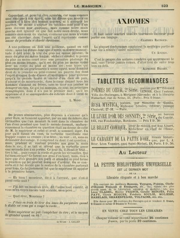 
						Affichage en mode lecture de la page
					