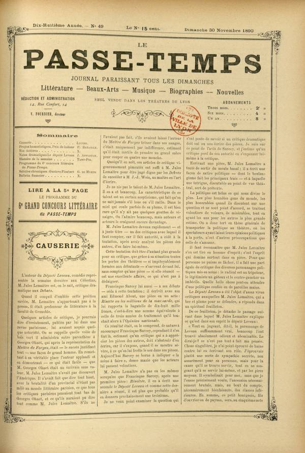 
						Affichage en mode lecture de la page
					