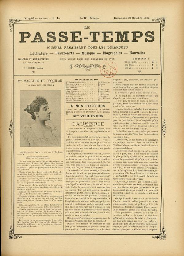 
						Affichage en mode lecture de la page
					