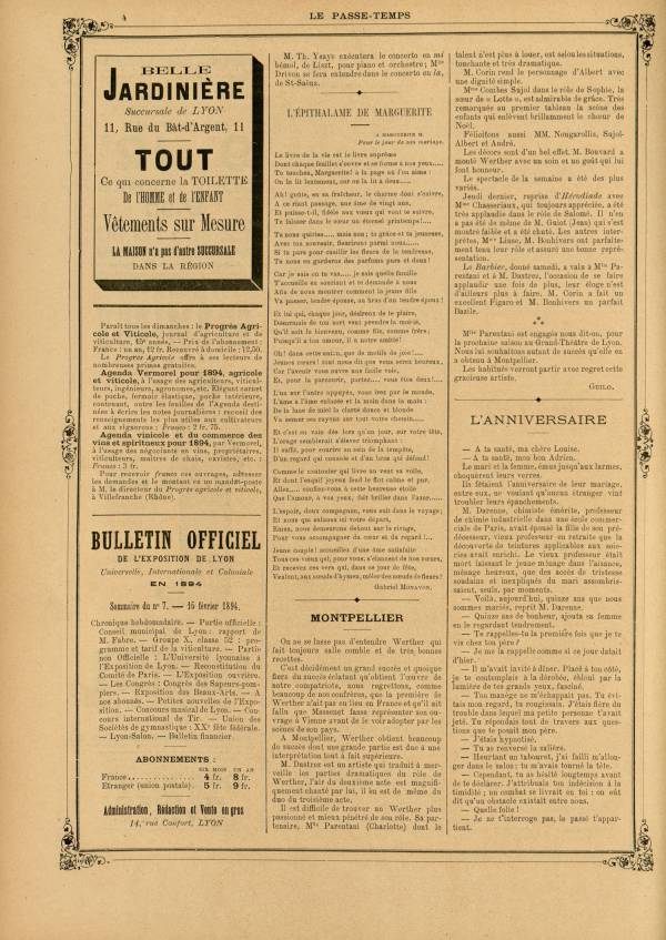 
						Affichage en mode lecture de la page
					
