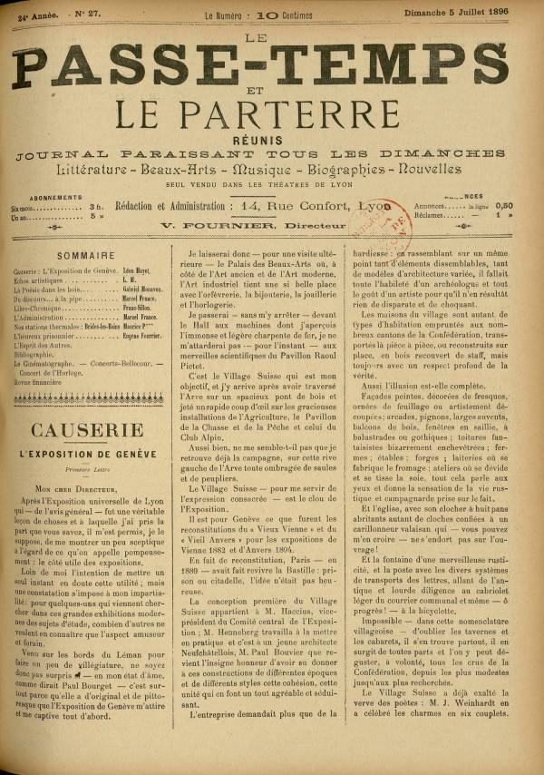 
						Affichage en mode lecture de la page
					