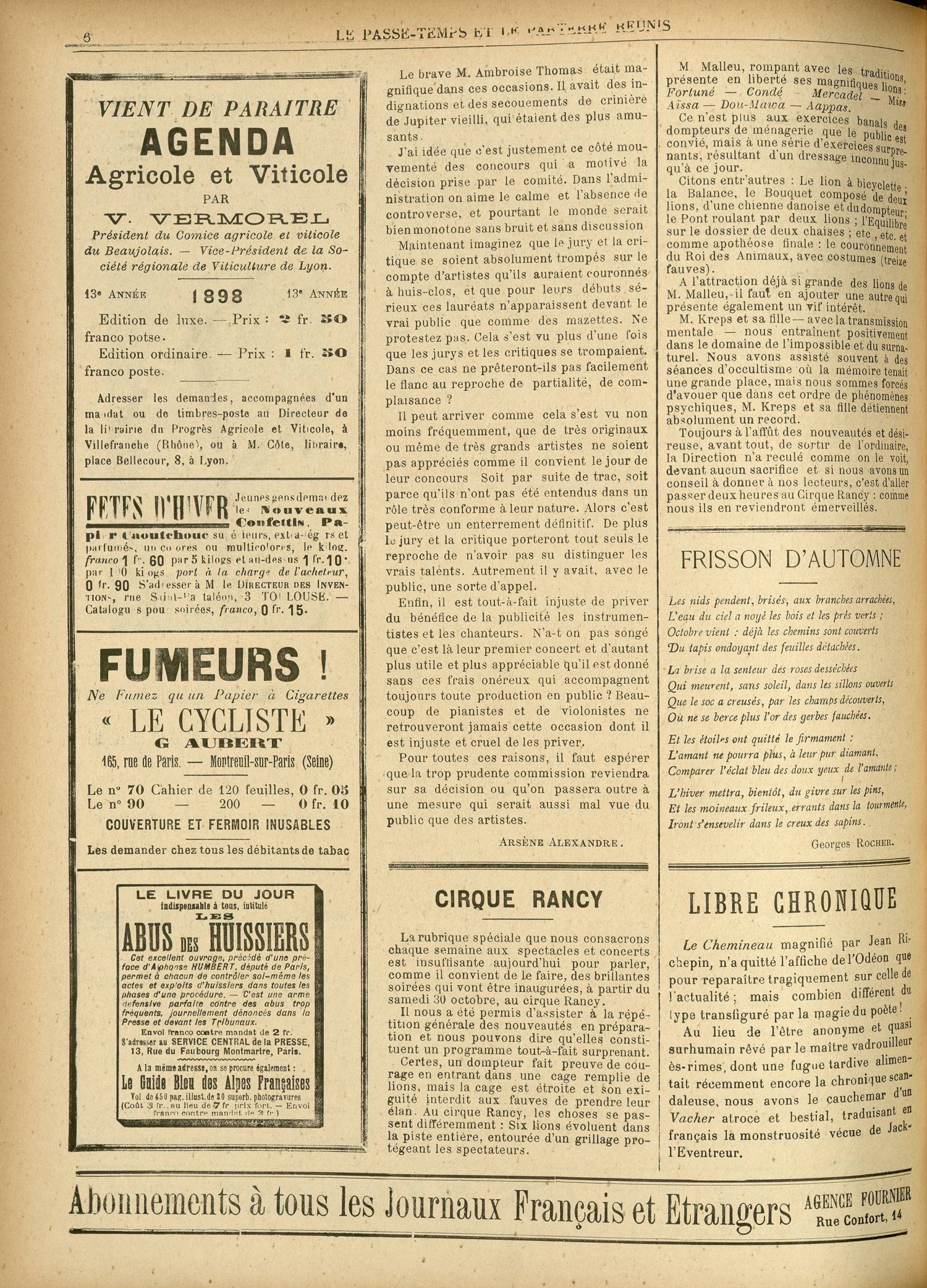 Contenu textuel de l'image : Le Chemineau magnifié par Jean Richepin, n'a quitté l'affiche del'Odéon que pour reparaître tragiquement sur celle de l'actualité ; mais combien différent du lype transfiguré par la magie du poète. 