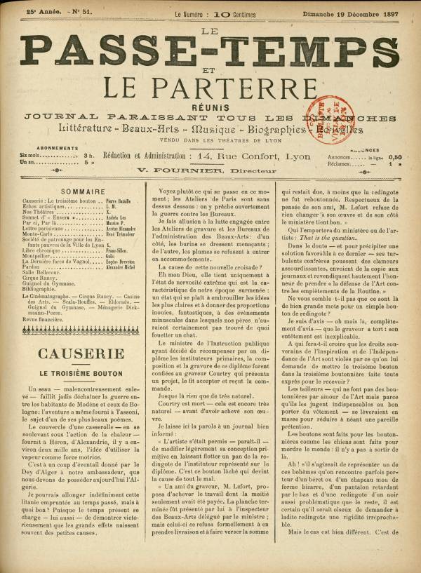 
						Affichage en mode lecture de la page
					