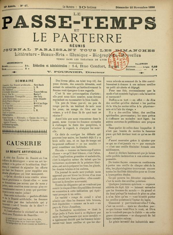 
						Affichage en mode lecture de la page
					
