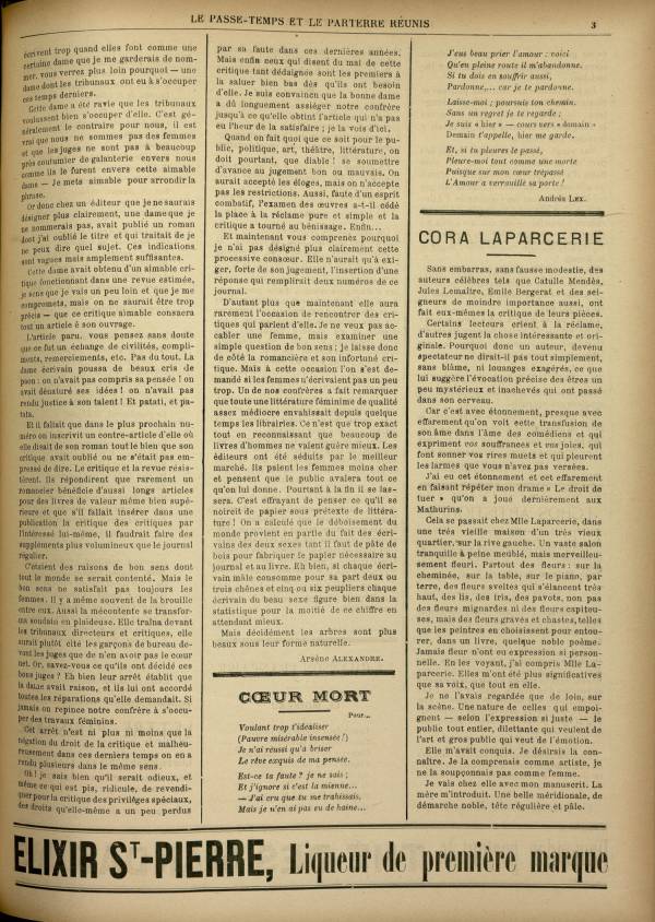 
						Affichage en mode lecture de la page
					