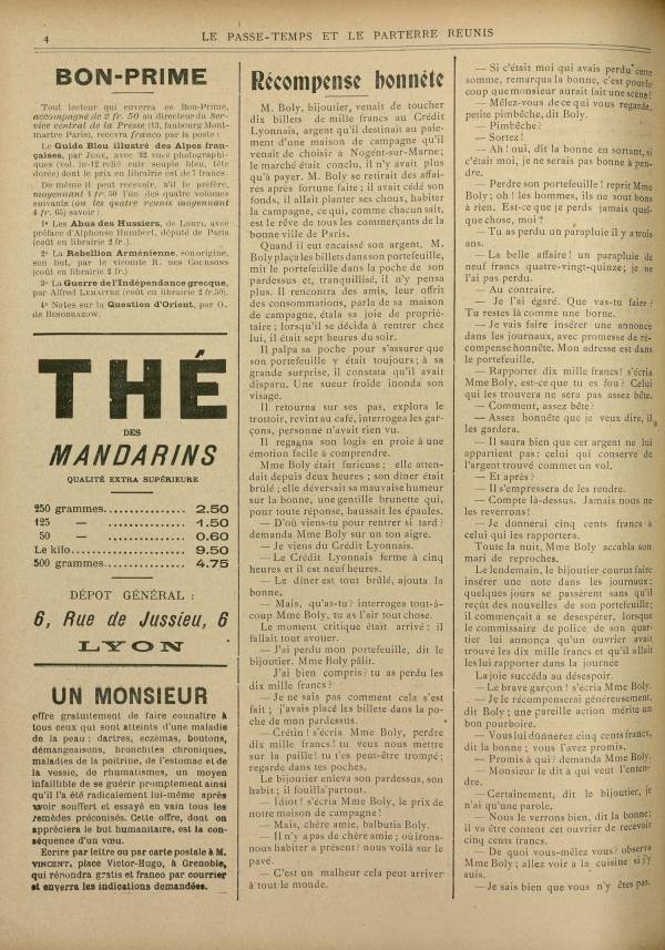 
						Affichage en mode lecture de la page
					
