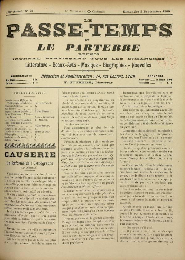 
						Affichage en mode lecture de la page
					