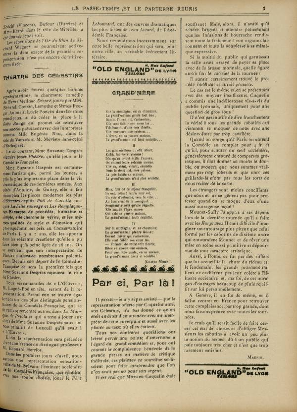 
						Affichage en mode lecture de la page
					