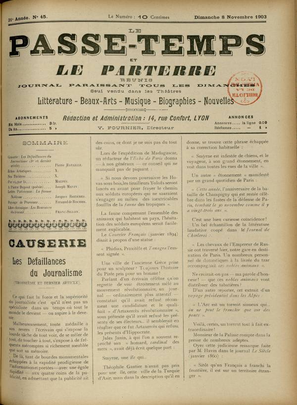 
						Affichage en mode lecture de la page
					