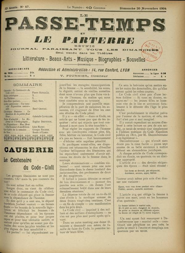 
						Affichage en mode lecture de la page
					