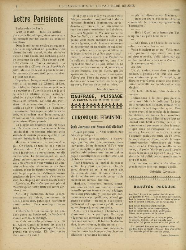 
						Affichage en mode lecture de la page
					