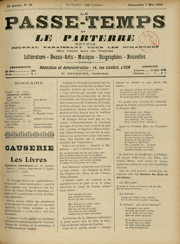 
						Affichage en mode lecture de la page
					