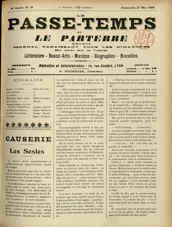 
						Affichage en mode lecture de la page
					