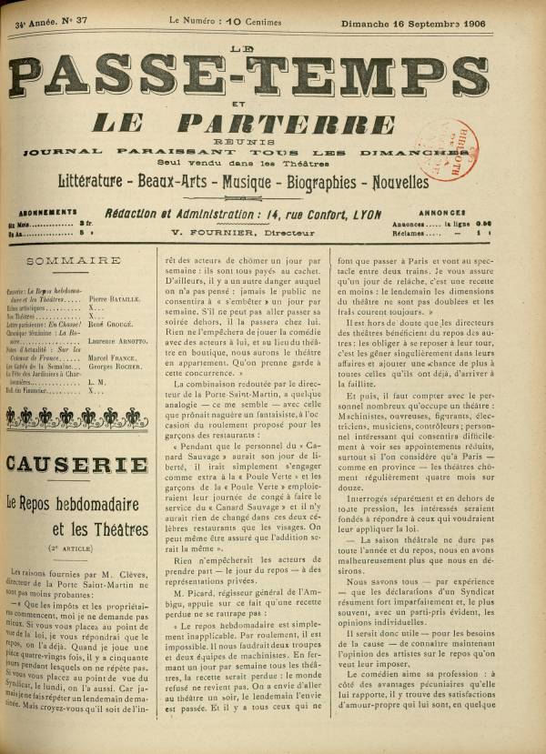 
						Affichage en mode lecture de la page
					