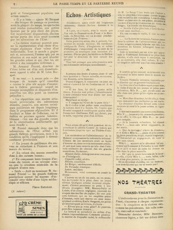 
						Affichage en mode lecture de la page
					