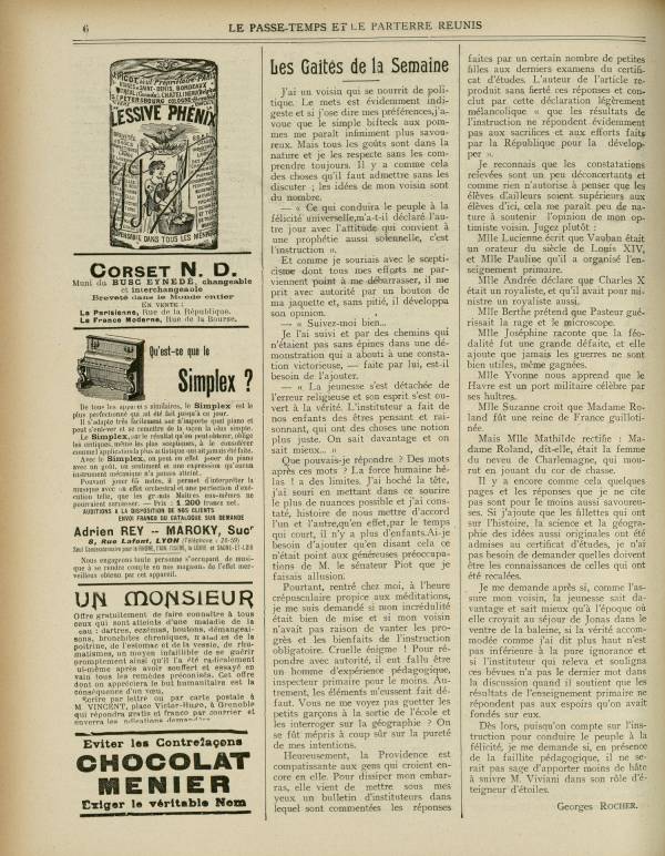 
						Affichage en mode lecture de la page
					