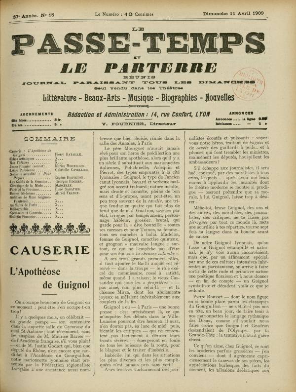 
						Affichage en mode lecture de la page
					