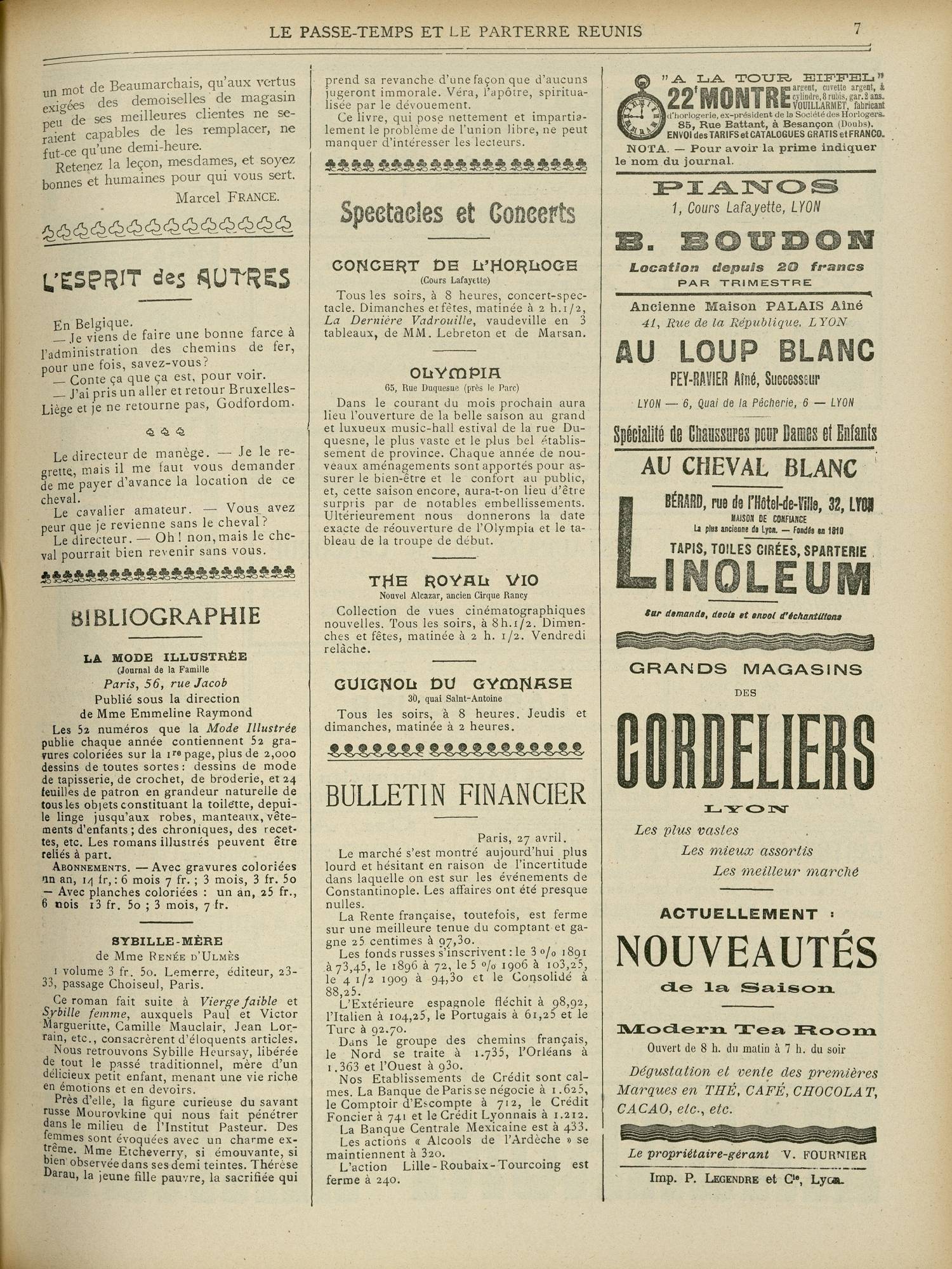 Contenu textuel de l'image : n mot de Beaumarchais, qu'aux vertus pxieées des demoiselles ' de magasin oeu de ses meilleures clientes ne seraient capables de les remplacer, ne fut-ce qu'une demi-heure. 