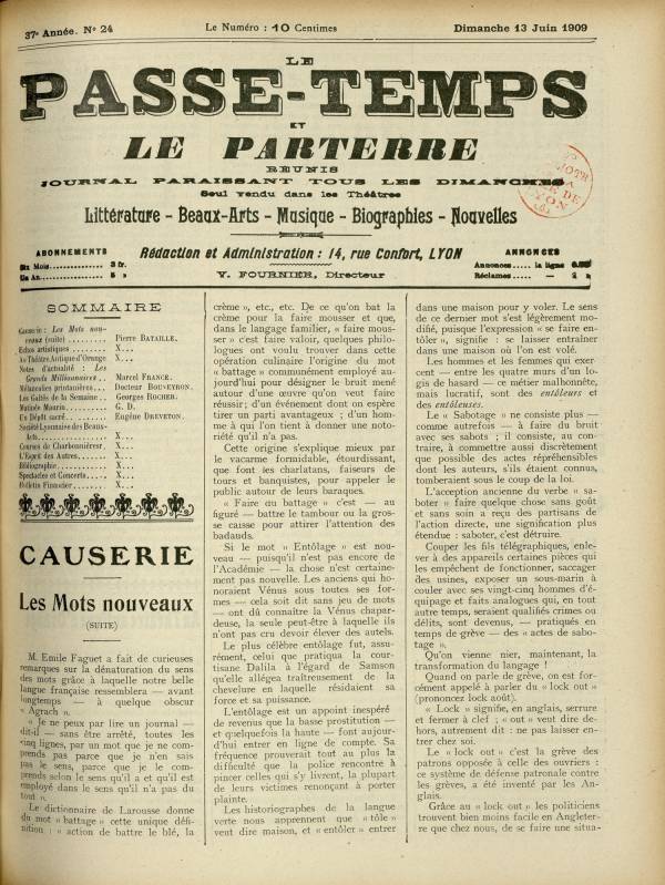 
						Affichage en mode lecture de la page
					