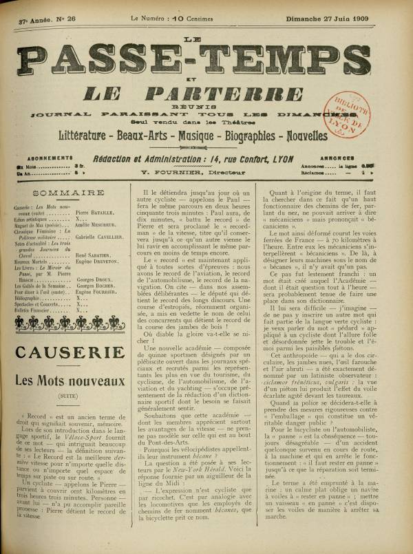 
						Affichage en mode lecture de la page
					