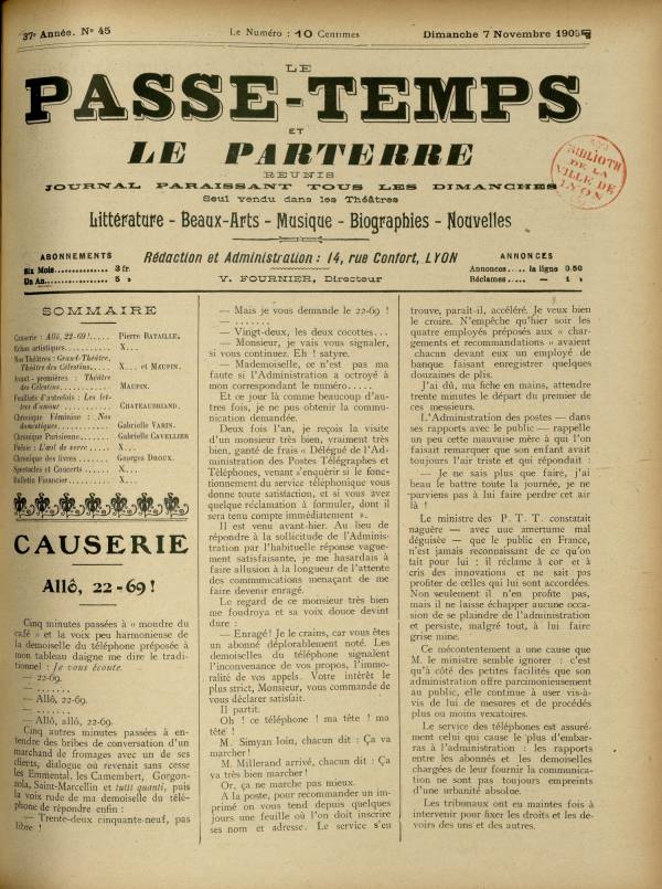 
						Affichage en mode lecture de la page
					
