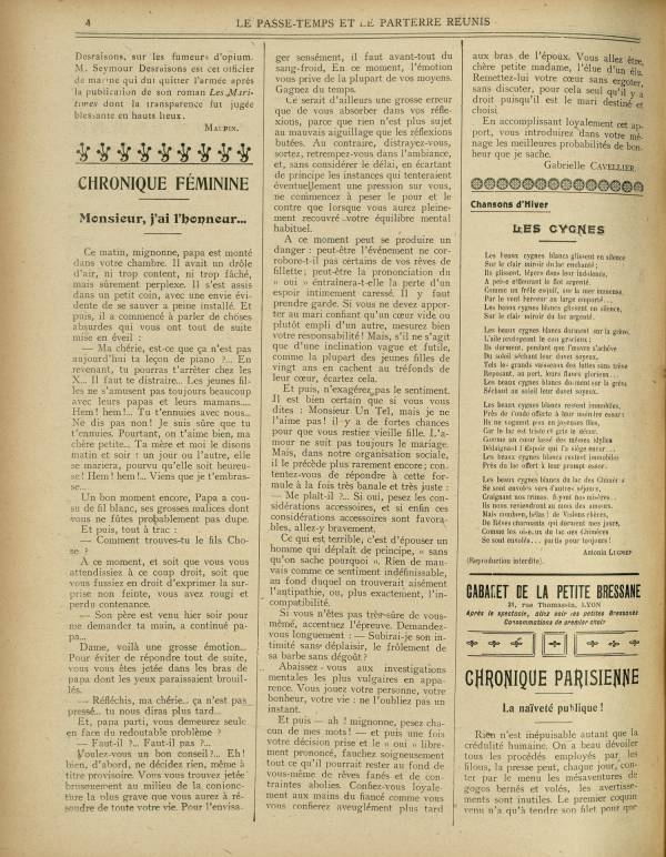 
						Affichage en mode lecture de la page
					