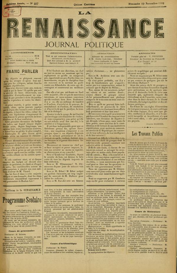 
						Affichage en mode lecture de la page
					