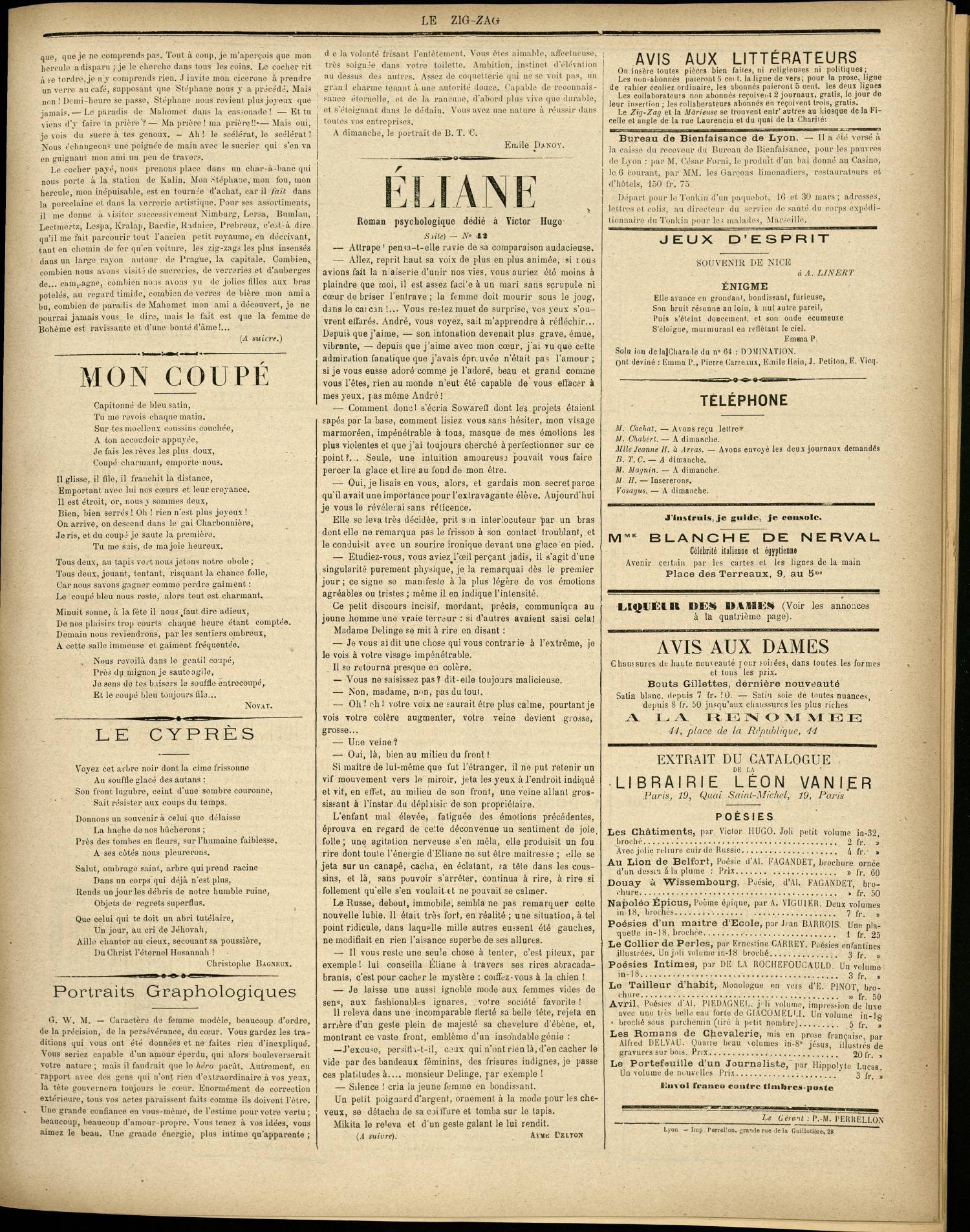 Contenu textuel de l'image : Roman psychologique dédié à Victor Hugo 