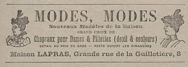Modes, Modes: publicité