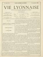 LA VIE LYONNAISE : n°9, pp. 1