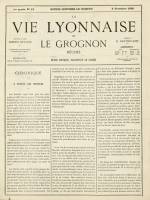 LA VIE LYONNAISE ET LE GROGNON RÉUNIS : n°12, pp. 1