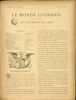 LE MONDE LYONNAIS : n°23, pp. 273