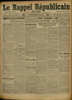 Le Rappel Républicain de Lyon : n°52, pp. 1