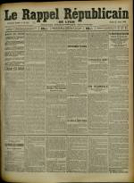 Le Rappel Républicain de Lyon : n°112, pp. 1