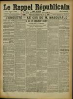 Le Rappel Républicain de Lyon : n°189, pp. 1