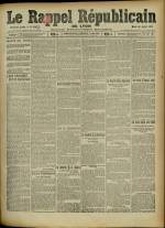 Le Rappel Républicain de Lyon : n°208, pp. 1