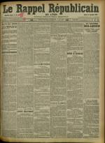 Le Rappel Républicain de Lyon : n°272, pp. 1